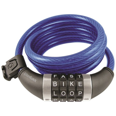 WORDLOCK Combination Resettable Cable Lock (Blue) CL-409-BL